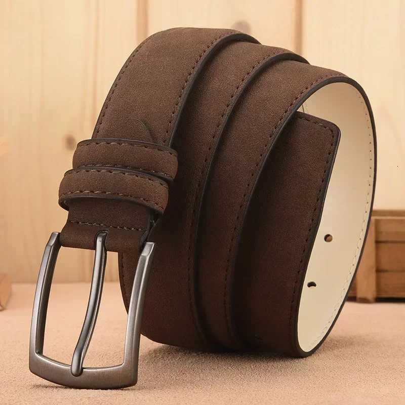 MenS Suede Belt Retro Trend Alloy Buckle MenS Belt Large Size Genuine HighEnd Belt 2023 New Gift for Boyfriend and DadXJ251023