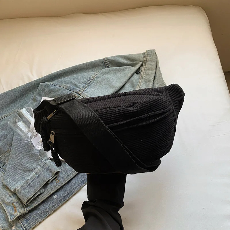 For Women Fashion Bag Hip Purse Shoulder Casual Corduroy Belt Bags Fanny Pack Female Banana Waist Crossbody Chest Pocket 251014