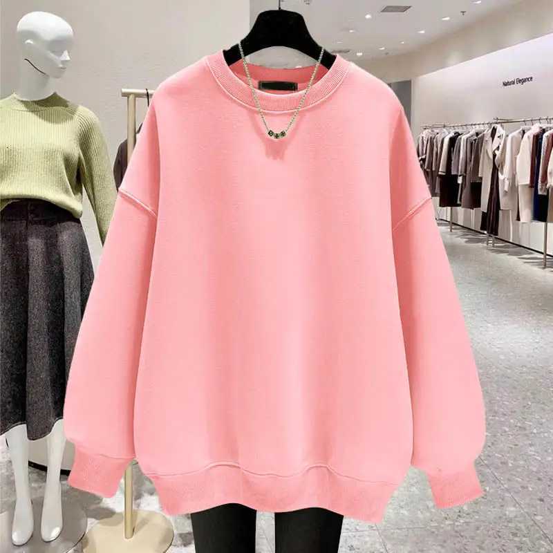 Sweatshirt Mens Autumn and Spring Warm Solid Color Round Neck Hoodless Pullover Longsleeved Tshirt Ins Casual OuterwearT251023