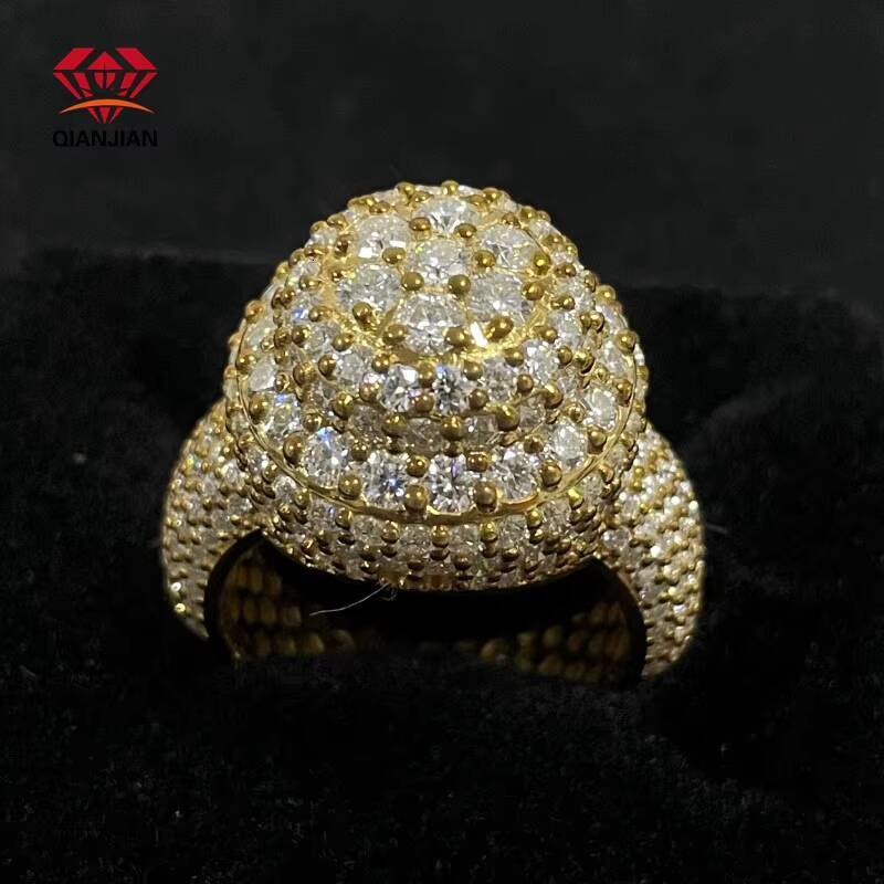 Custom Luxury Real 18k Gold Plated Moissanite Rings Jewelry 925 Sterling Silver Diamond Rings Moissanite Women Rings