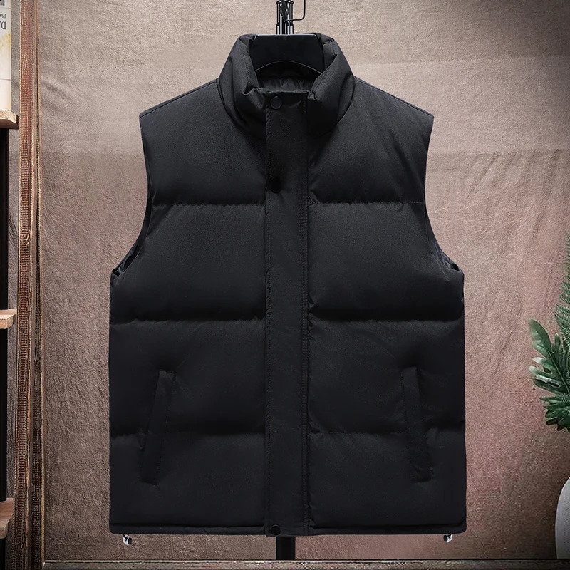 Vest Mens Winter Thick Casual Fashion Warm Loose and Versatile Sleeveless with Cotton Shoulder Solid Color Men 251023