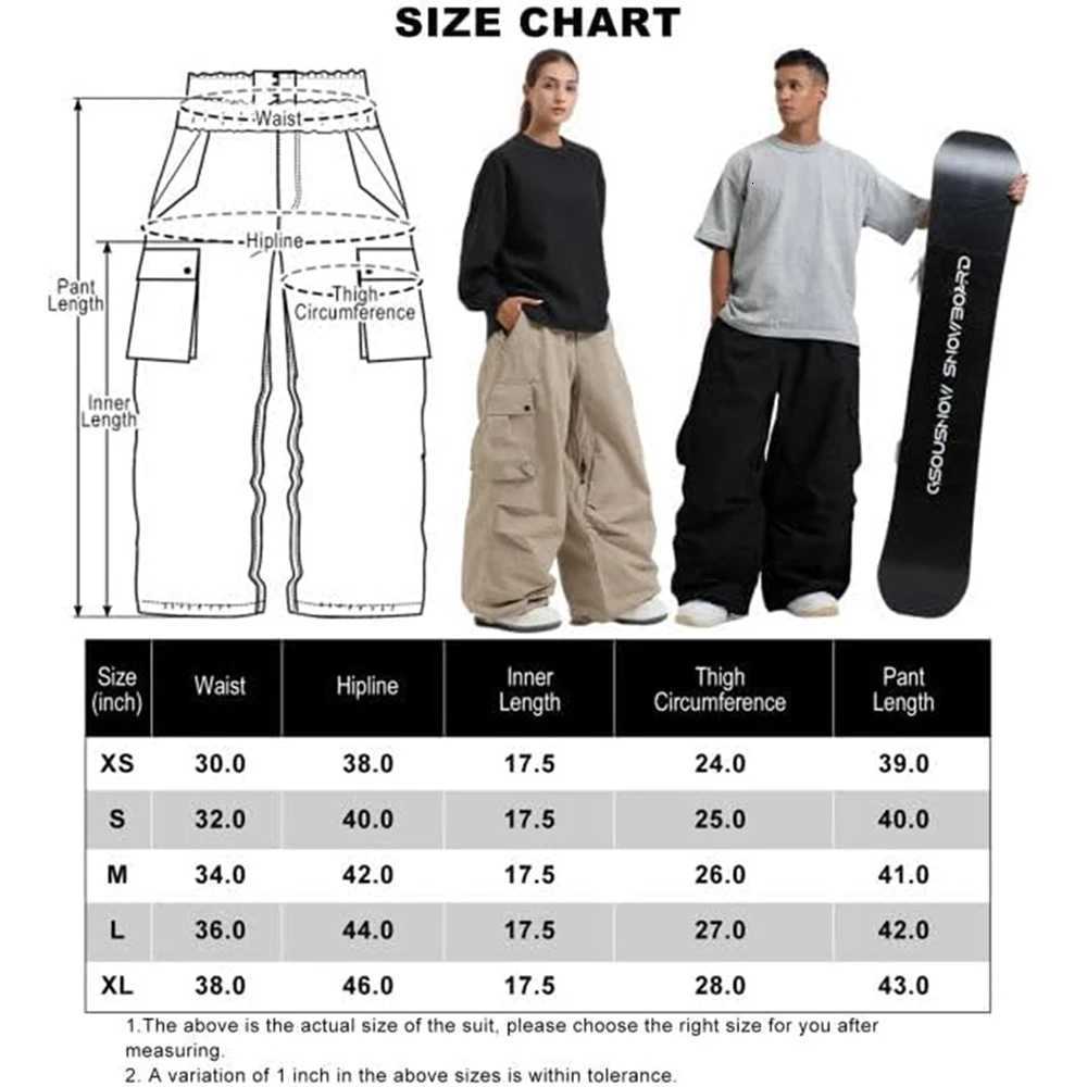 GSOU SNOW Super Baggy Snowboard Pants Men Waterproof Windproof Sports Clothes Insulated Loose Fit Ski Trousers for Cold Weather Y251023