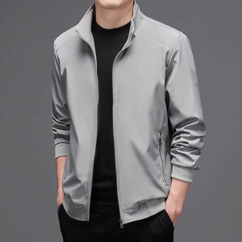 Man Office Business Jacket Classic Stand Collar Zipper Outerwear Male Outerwear Business Jacket Spring Autumn Men Casual Jackets W251023