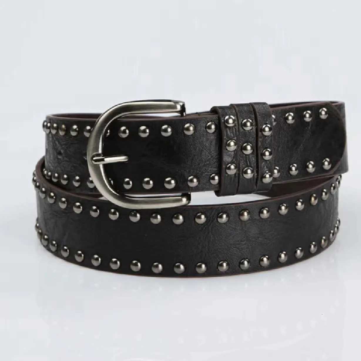 New style rivet black punk style needle buckle belt versatile and highend for women Y2k belt mens and womens denim beltXJ251023