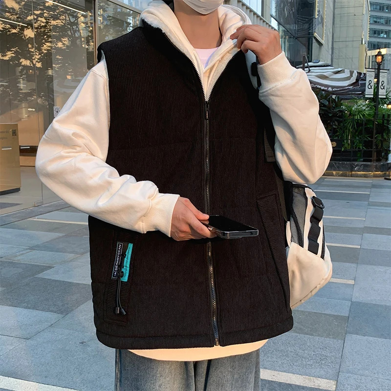 Autumn and Winter Unisex Corduroy with Thick Velvet for WarmthFashionable ComfortableHighquality Vest Jacket Men 251023