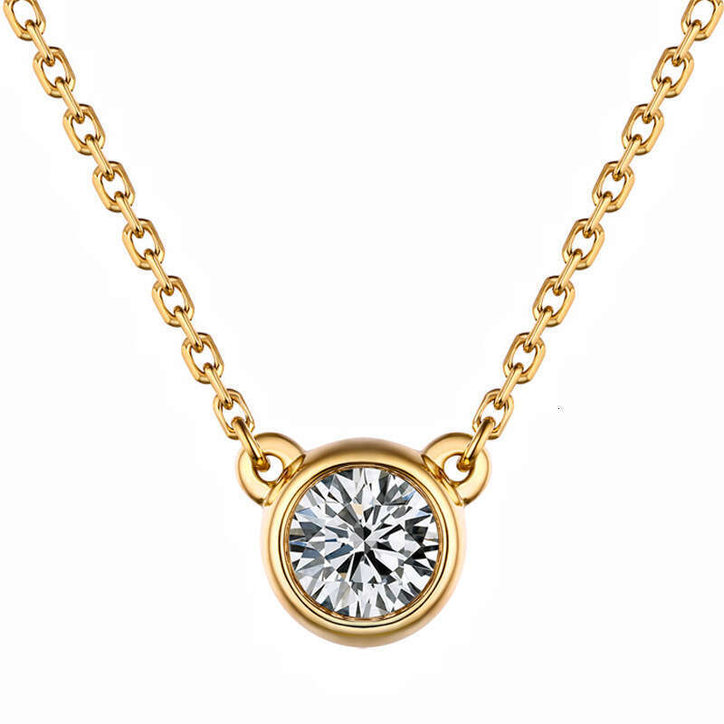 Necklace Designer luxury pendant necklace circle Zircon inlay for Women men Simple Elegant Fashion High-End 925 silver plated with 18K Gold Festival v