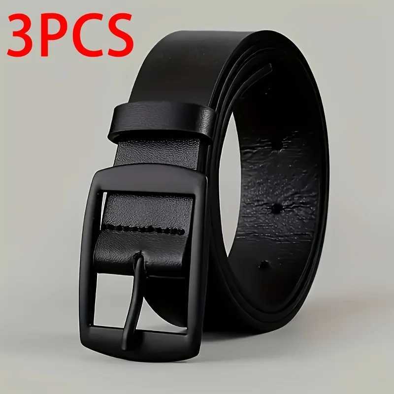 3pc Luxury Belt for Men PU Leather Belt Metal Pin Buckle High Quality Famous Brand Designer Waist Strap Belt For Jeans Plus SizeXJ251023