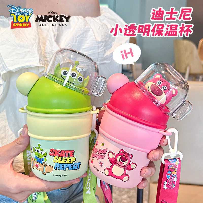 Disney 420ml Mickey Mouse Buzz Lightyear 316 Kids Strawberry Bear Thermal Mug Outdoor Portable Mug Office Thermal Mug GiftsXJ251023