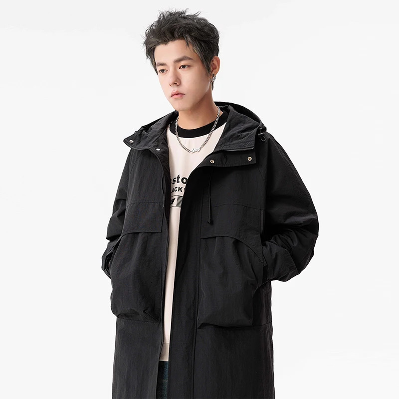 Mens Long Casual Loose Trench Coat Cool Fashionable and Versatile Soft Highquality Comfortable Lapel Top 251014