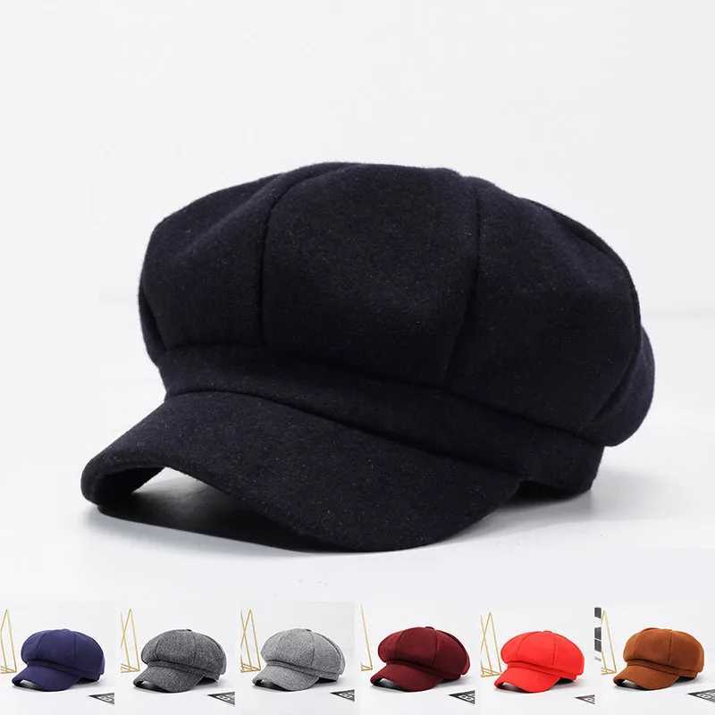 New Winter Sty Wens Octagonal Hat Casual Fashion Beret Spring Outdoor Newsboy Student Artist HatW251023