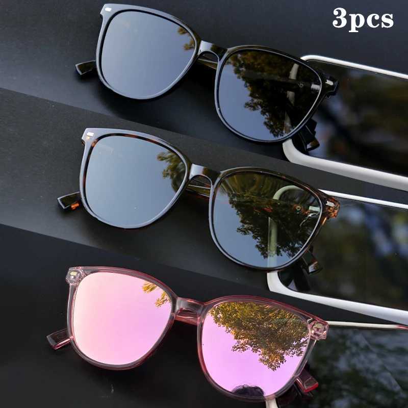 1PCS2PCS3PCS Round Womens Polarized Sunglasses Stylish PC Frame PinkBlueLeopardUV400 Lenses Travel Driving HikingW251023