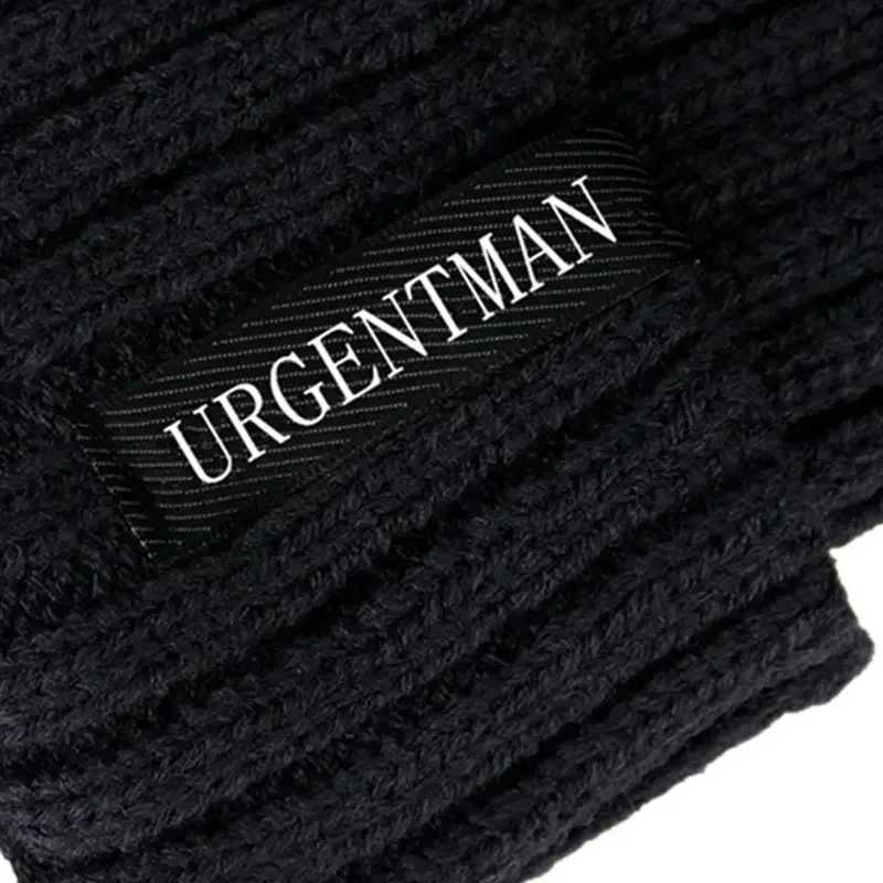Hot Sa URGENTMAN Brand Unisex Warm Winter Hats Stylish Plush Fur Li Beanie Hat Thick Knitted Hats For Men Wen CasualW251023