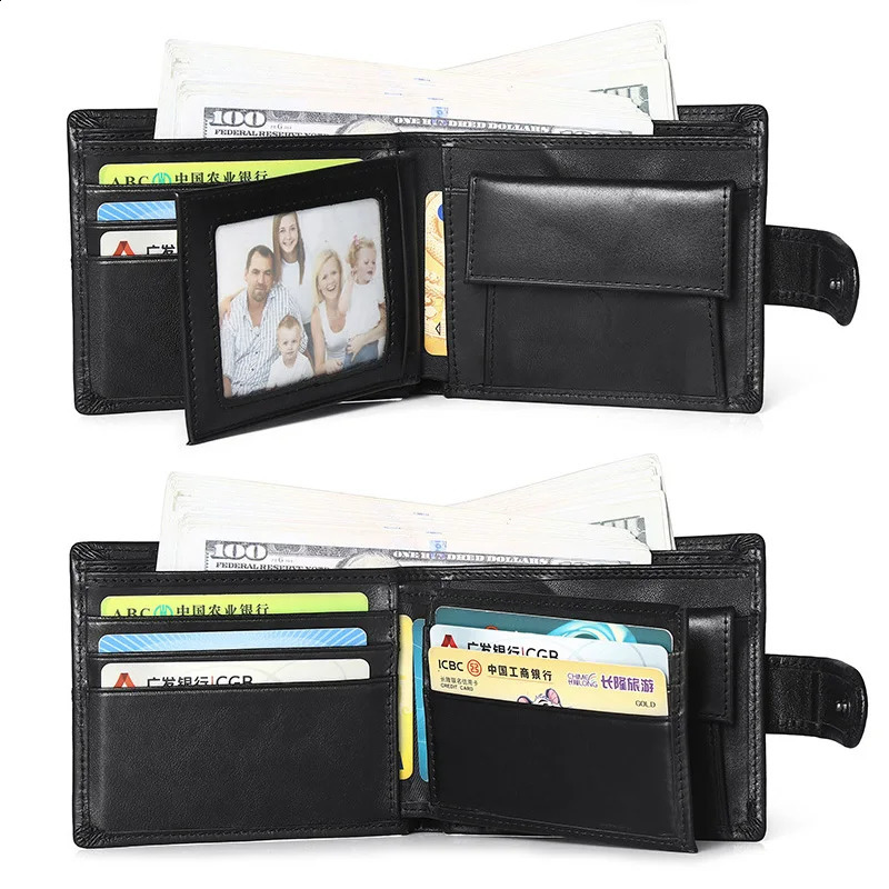 Rfid Leather Mens Wallet with Coin Pocket er Dollar Mens Leather Wallet with Rfid251023