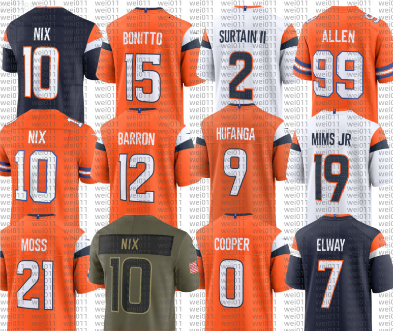 10 Bo Nix Patrick Surtain II Courtland Sutton Troy Franklin Marvin Mims Jr Justin Strnad Jahdae Barron Evan Engram Brandon Jones Riley Moss Zach Allen Football Jersey