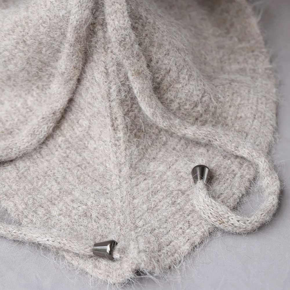 Unisex Wool Knitted clava Winter Ear Face Neck Protect OnePiece Scarf Hat Soft Warm Hooded Beanies Twist False CollarW251023