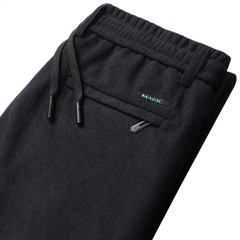Mens Casual Pants Elastic Waist Sweatpants Autumn Winter Clothes Drawstring Trousers Male Corduroy Warm Large Size 251023