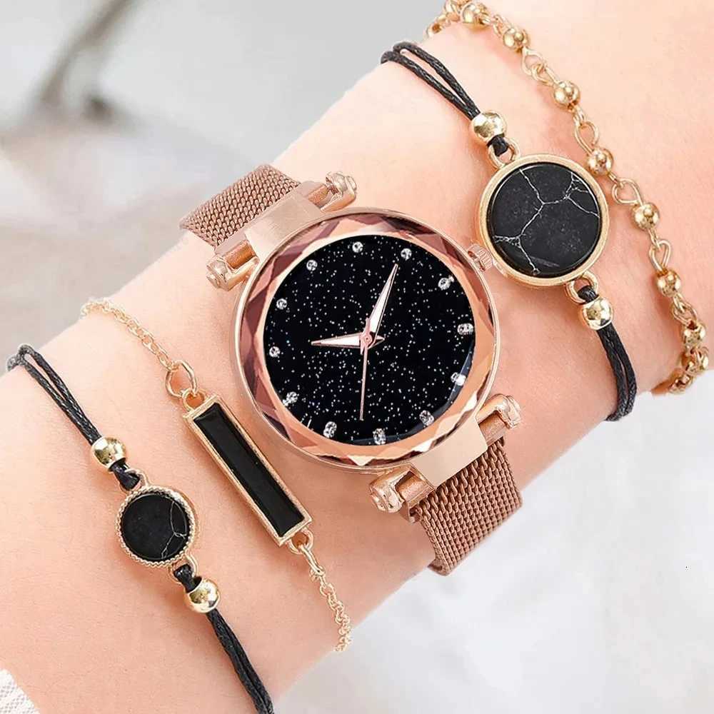 Women Fashion Starry Sky Watches Magnet Buckle Mesh Belt Quartz Watch Women Dress Clock Wristwatches for Girl Gift L251023