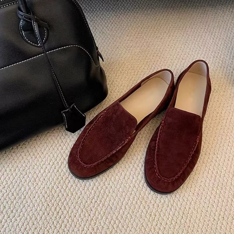 Free Shipping French Round Pointed Flat Bottomed One Footed Lazy Loafers For Women