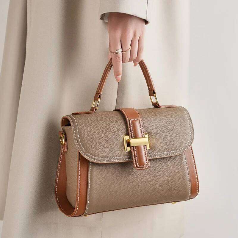 Genuine Leather Women's Crossbody Retro Chic Handbag Luxurious Commuter Shoulder Bag