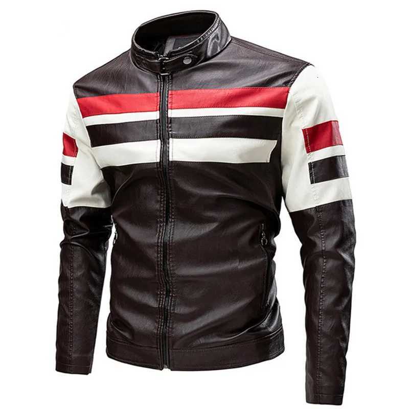 Men Stand Collar Moto Leather Jackets Slim Fit Leather Coats High Quality Male Fashion Casual Leather Jackets 5XL W251023