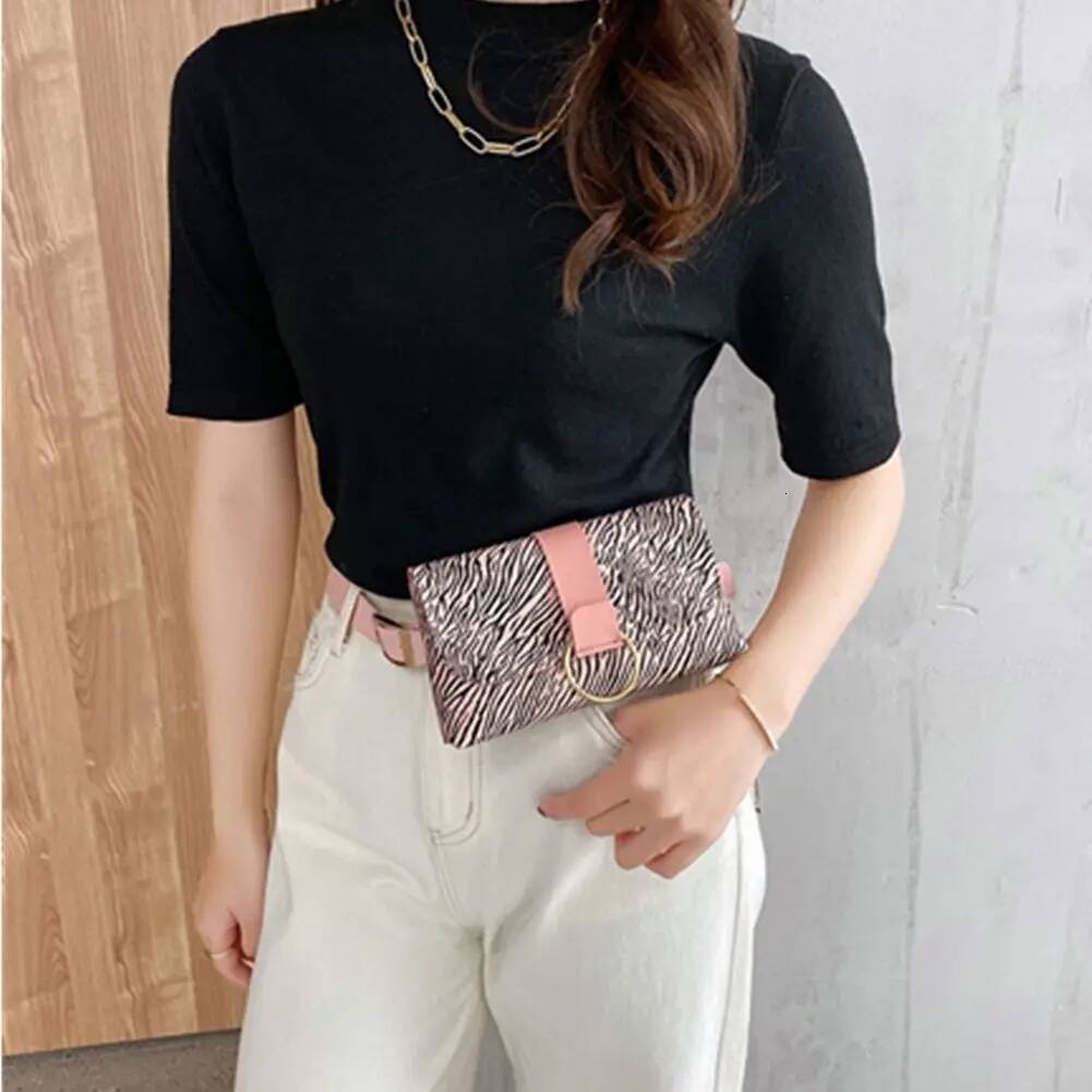 New autumn and winter luxury handbag women's belt leopard print PU belt phone bag flip leather designer bag women's belt bag change small ba
