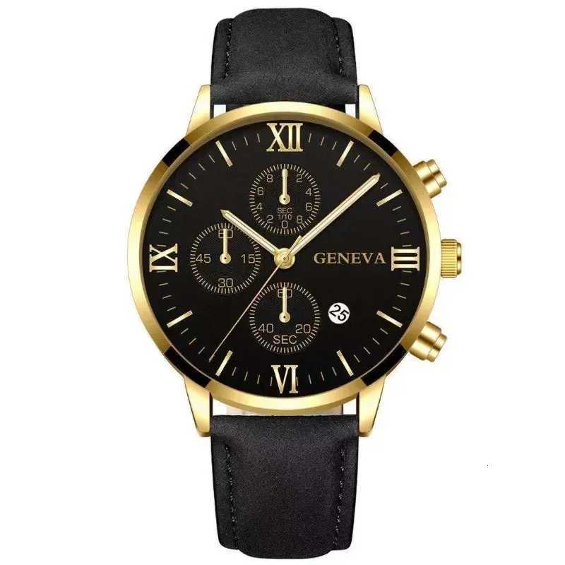Fashion Geneva Mens Wristwatch Date Alloy Case Leather Analog Quartz Sport Watch Male Clock Top Brand Luxury Relogio MasculinoL251023