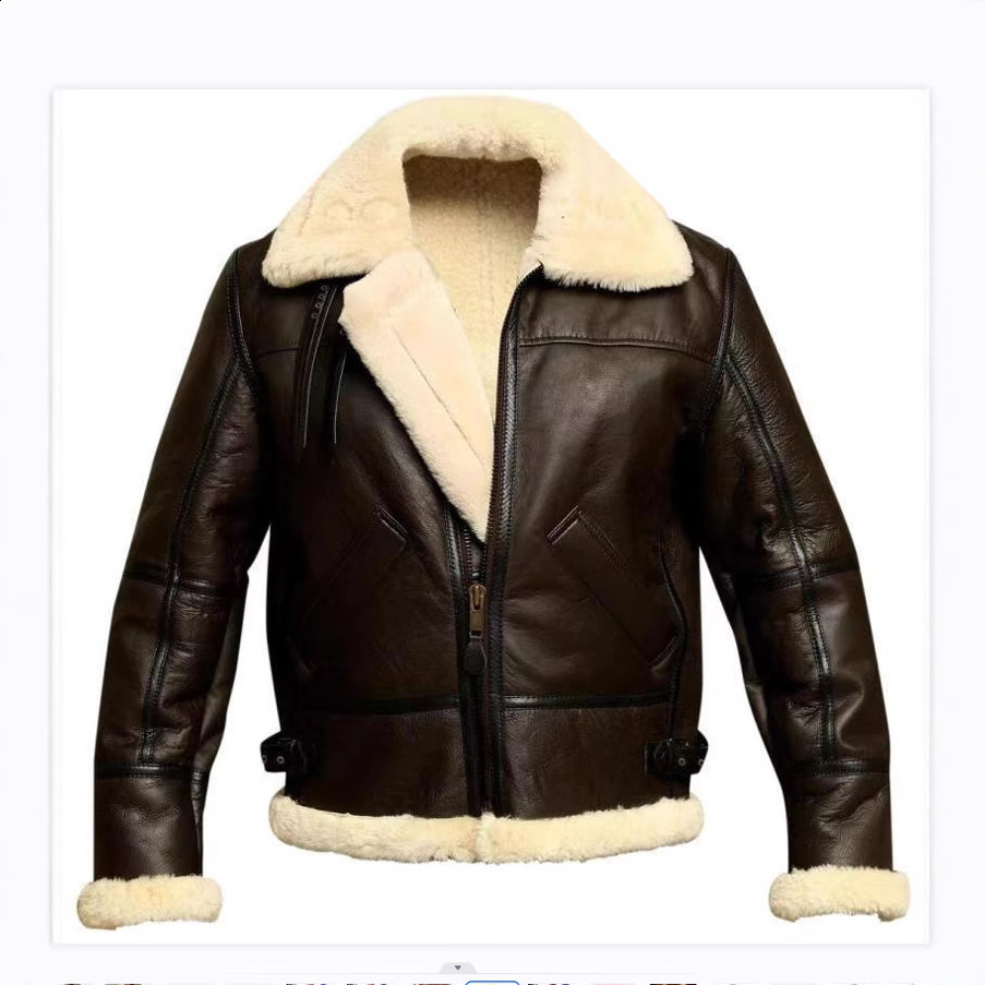 Mens Warm Contrast Color Leather Coat Winter Faux Fur Lined Stand Collar Long Sleeve Jacket Vintage Biker Style Oute 250922