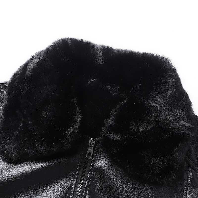 YJKVUR Mens FleeceLined Warm Faux Leather Jacket Waterproof Windproof Autumn Winter New Arrival Man Motorcycle Stylish Coat W251023