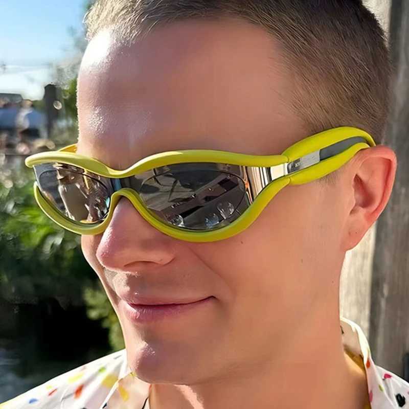 Y2K Vintage Luxury Brand Designer Double Color Cat Eye Sunglasses Women For Men Sun Glasses Trend Punk Popular Small Frame ShadeW251023