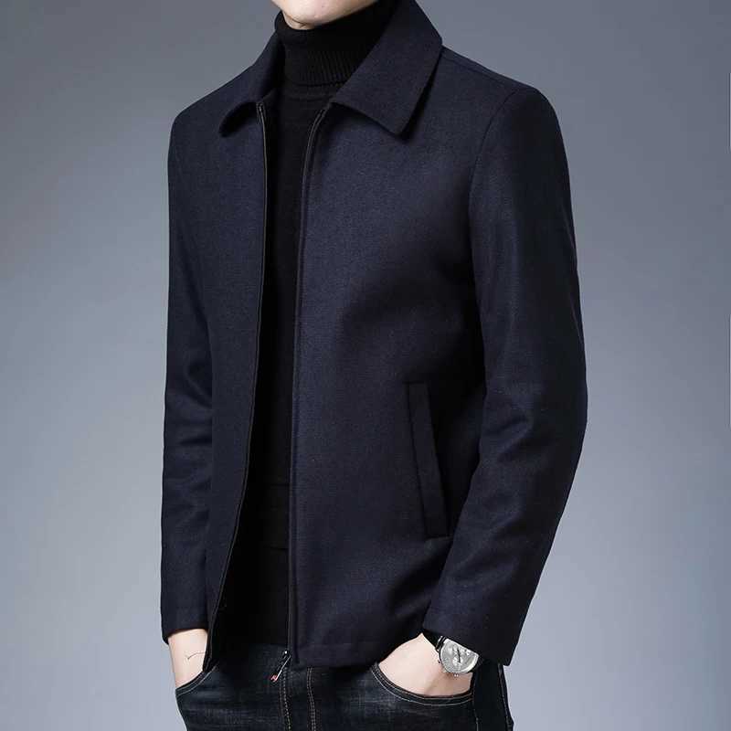 High Quality New Brand Casual Fashion Lapel Autumn Winter Mens Coat 2025 Men Clothing Fashion Jacket Solid Classic Windbreaker W251023