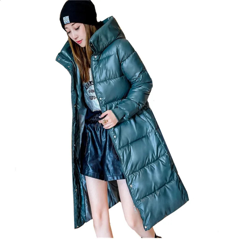 Winter Long Down Jacket Womens Fashion Thick Cotton Parkas Outwear Plus size 4XL Loose Windproof Hooded Snow Coat Female 251022