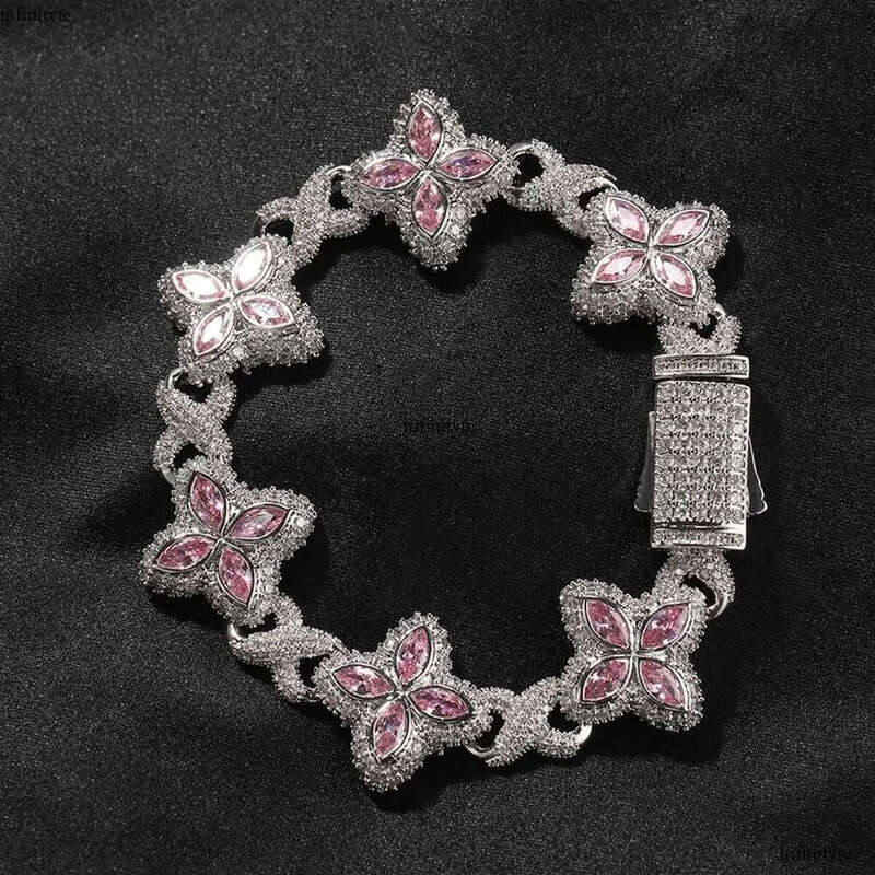 Hip hop Rap Unlimited Clover Bracelet Fashion Trendy Cool Pi Handsome High End 5A Zircon Color Handmade Jewelry 111