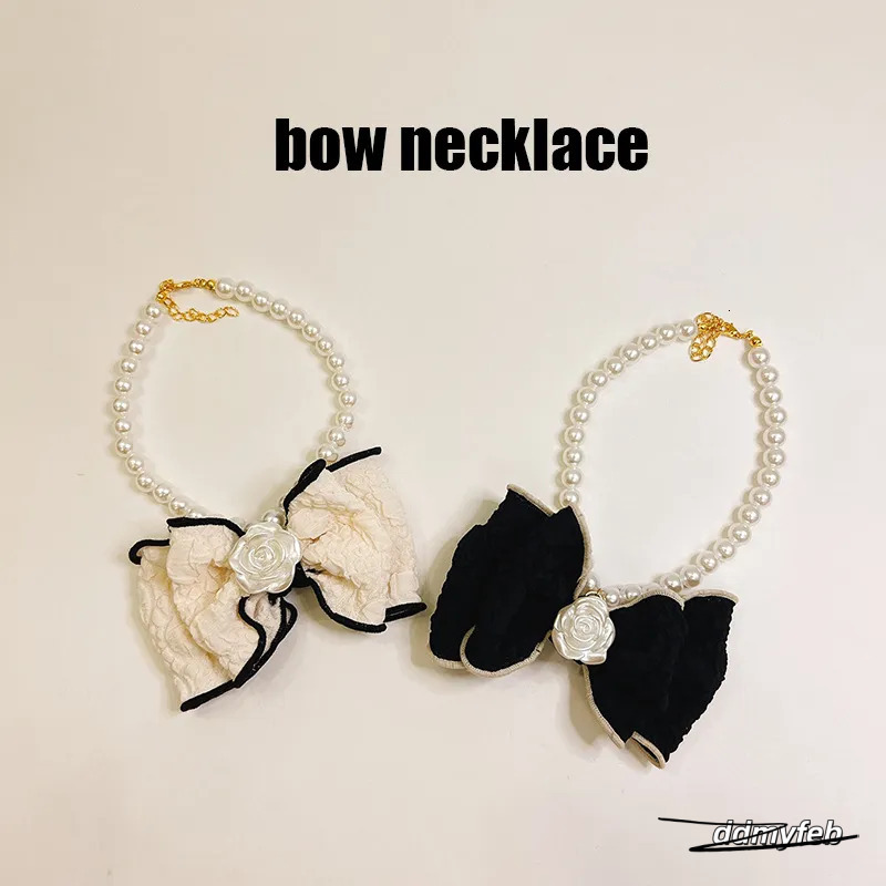 Pet Dog Necklaces With Bowknot Pearl For Kitty & Puppy - High-Grade Cat Necklace Jewelry Ddmyfeb