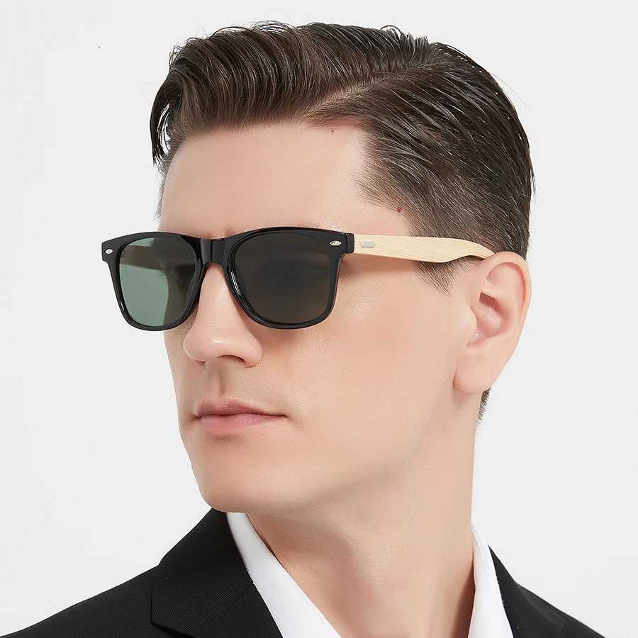 Fashion Bamboo Wood Vintage Square Sunglasses Wooden Men Women Luxury Brand Designer Sun Glasses Driving Fishing UV400 EyewearW251023