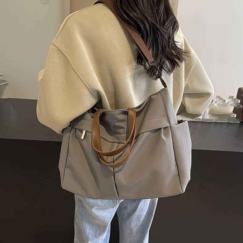 Spacious Nylon Tote Bag for Women Stylish Shoulder Crossbody Bag Perfect for Casual Outings Travel Business Fitness ShoppingL251023