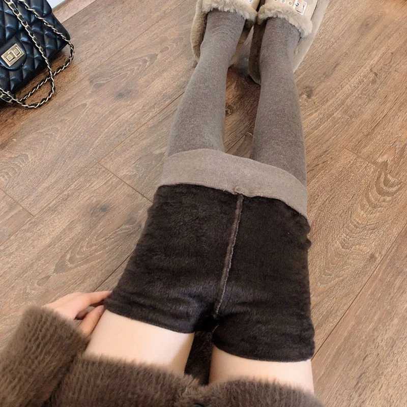 Velvet Thickened Milk Brown Pantyhose Warm Gray Foot Socks Brown Leggings for Women Autumn WinterT251023