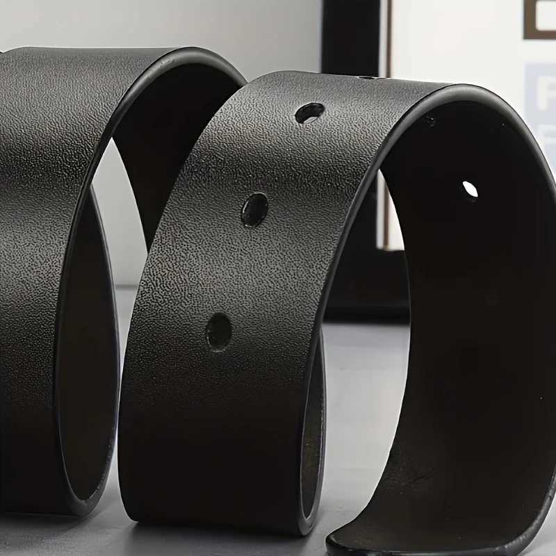 Mens Synthetic Leather Belt with Vintage Square Alloy Buckle Black Casual Business Style Durable Accessory Vintage BeltsXJ251023