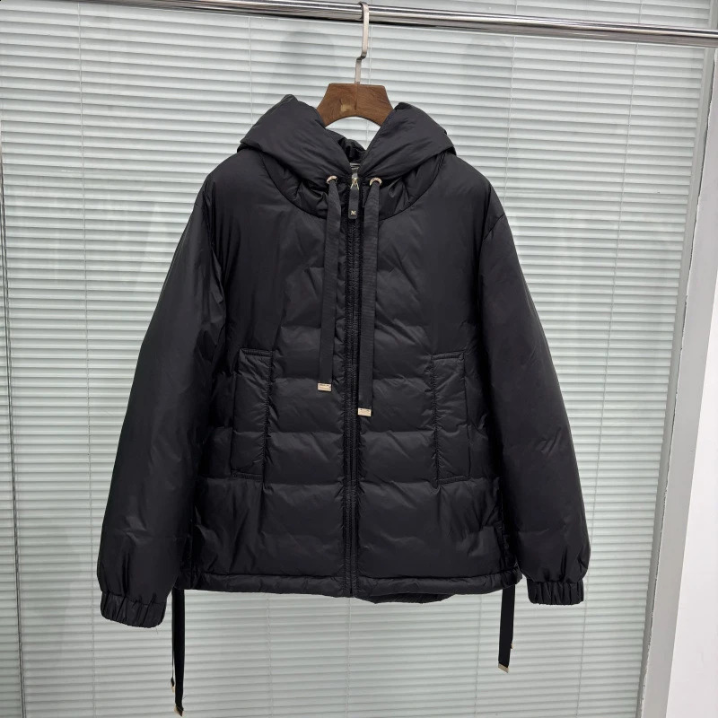 Schinteon Womens 90 White Duck down Jacket Casual Loose Oversize Autumn Winter Outwear with Hood Top Quality Coat 251022