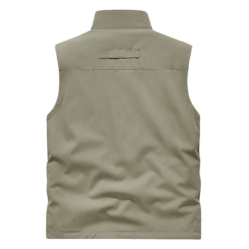 Men Winter Fleece Warm Vest Jacket Outdoor Windproof Pographer Fishing Waistcoat Stand Collar DoubleSided Male 251023