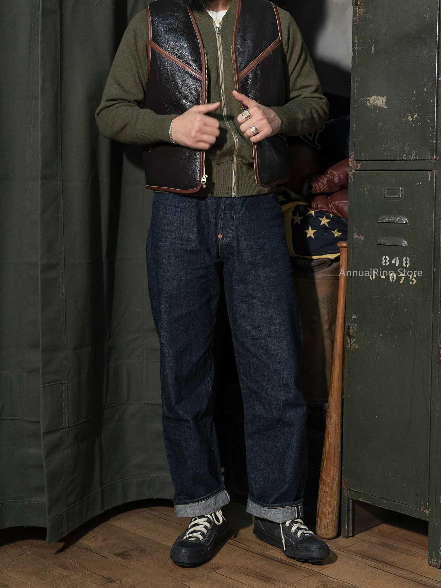 Rugged Bronson 37801XX Raw Selvedge Denim Jeans Indigo Straight Leg Slightly Cropped Fit Mens Trousers C251023