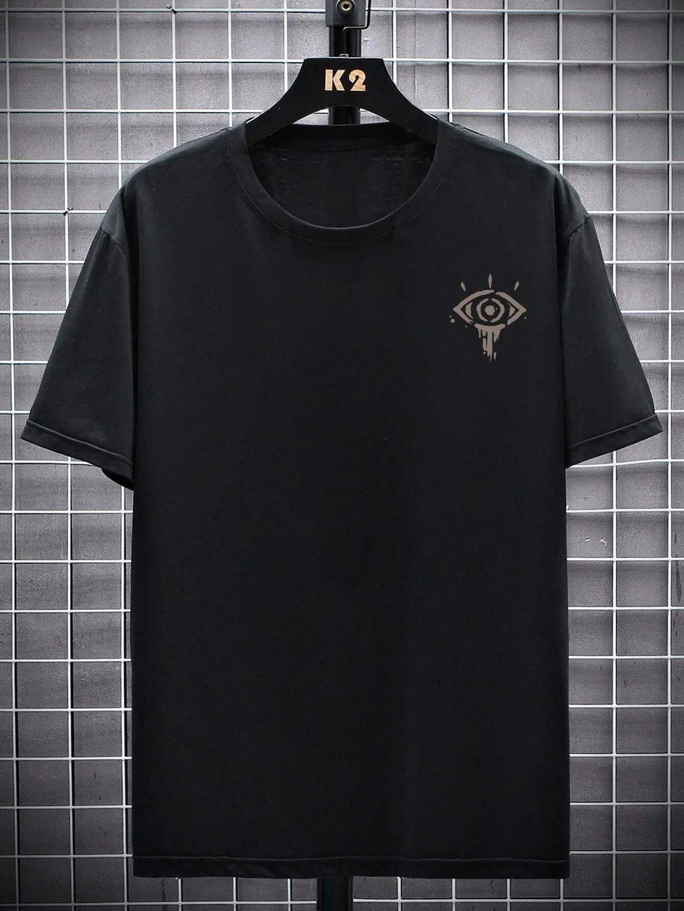 Casual Fashion Tshirt Mens Summer Personality Trend Round Neck Short Sleeve Loose and Comfortable Pure Cotton Mens ClothingXJ251023
