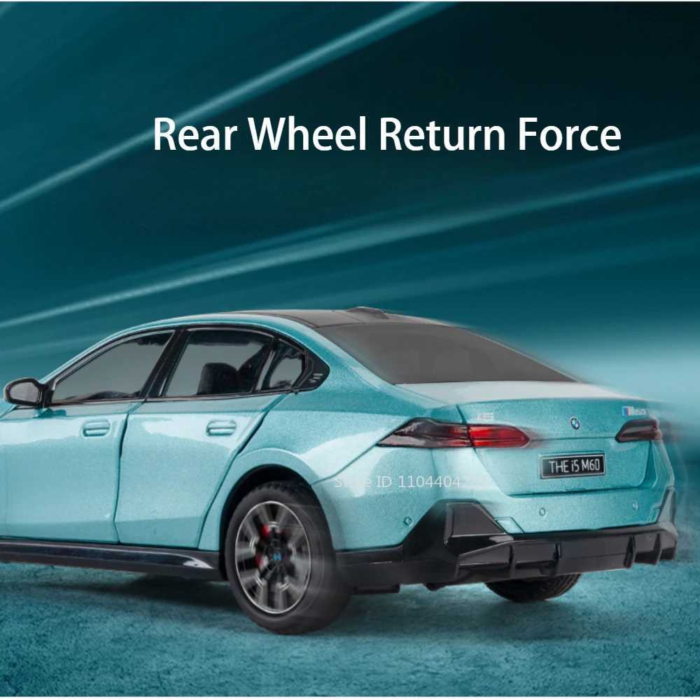 124 I5M60 X5 Alloy Models Toys Diecast Car 6 Doors Opened Sound Light Pull Back Front Wheel Steering Vehices Kids Holiday GiftsT251023