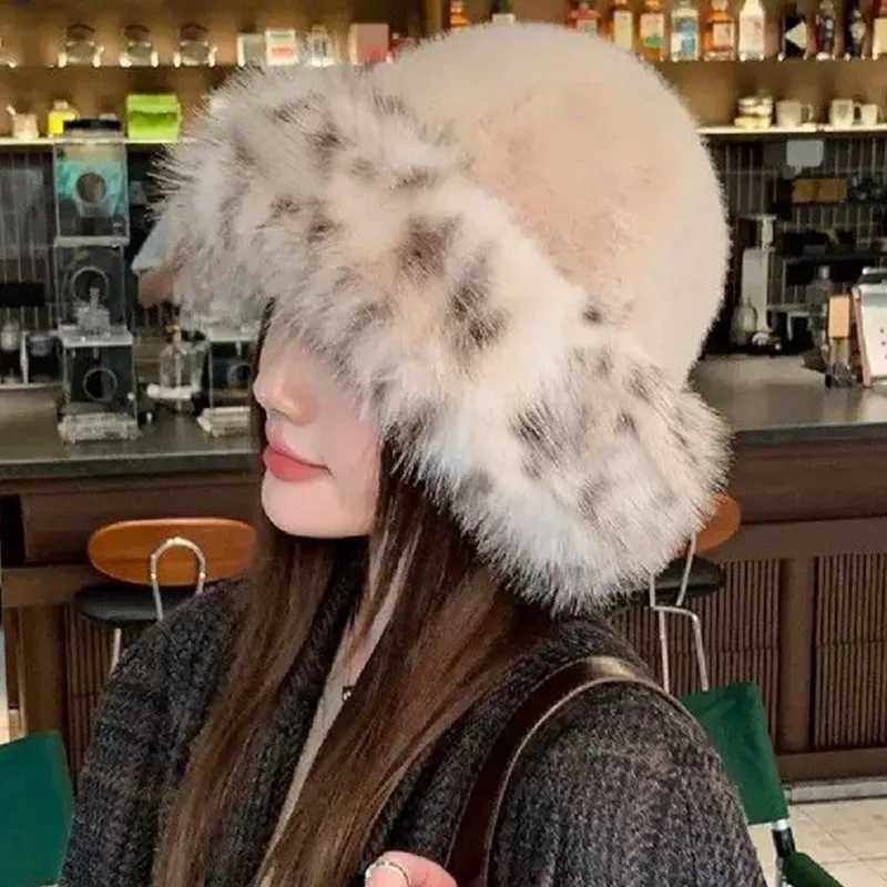 New Winter Warm Thicken Beanies Leopard Print Faux Fur Mongolian Hat Ethnic Style Fisherman Hat Traditional Headwear Fashion CapXJ251023