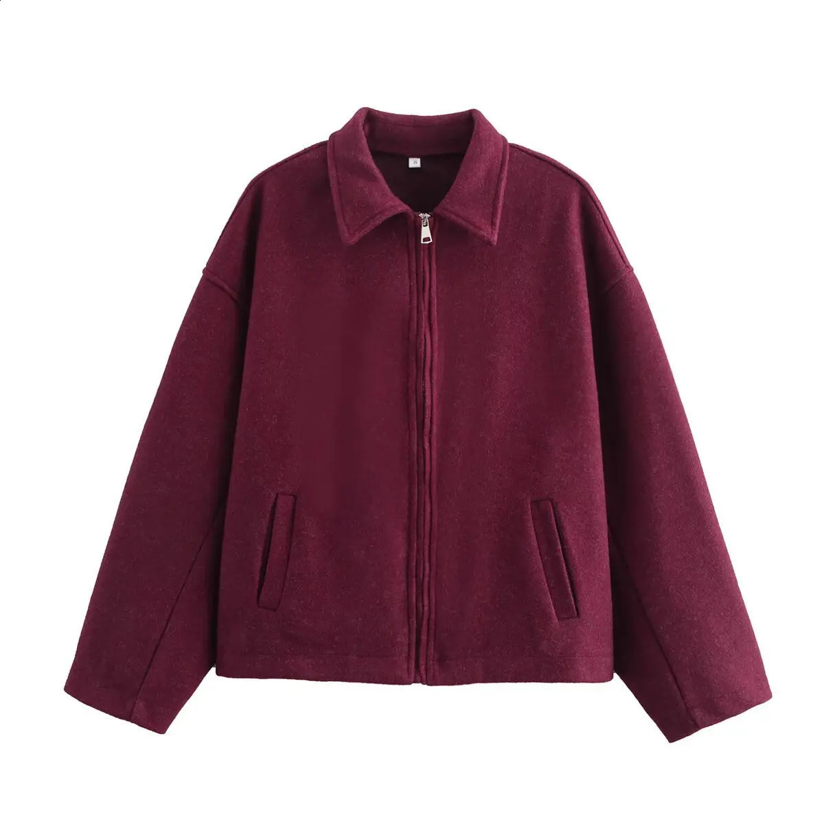 PRINTKAOIR Autumn and Winter Fashion Lapel Longsleeved Zipper Coat Coats Chic Loose Warm Street Womens Jackets 251013