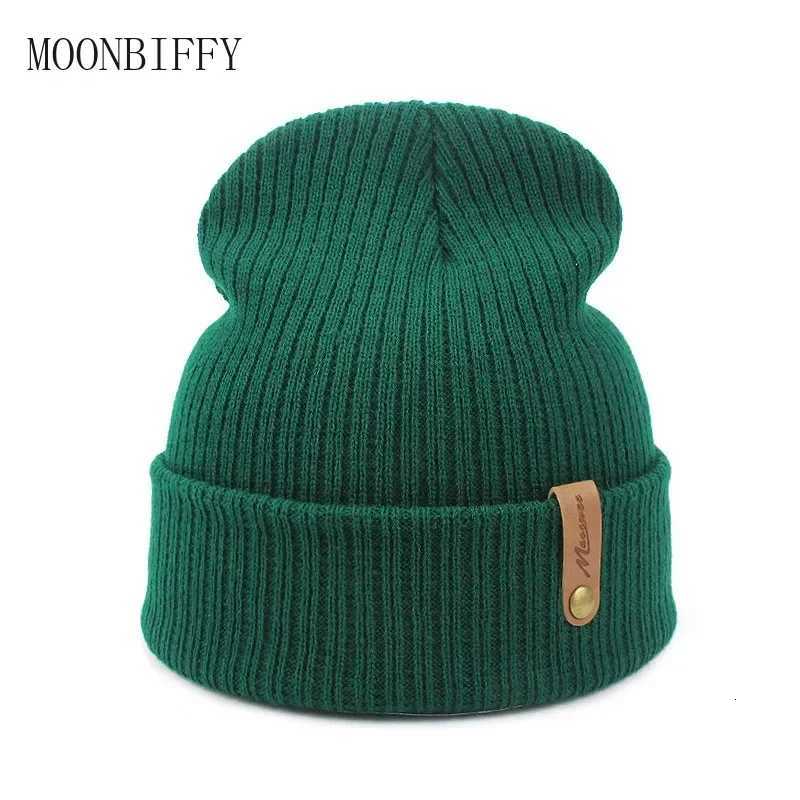 Knitted Hats for Men Wen Sklies s Warmer Bonnet Casual Monochratic Ma and Fa WinterW251023