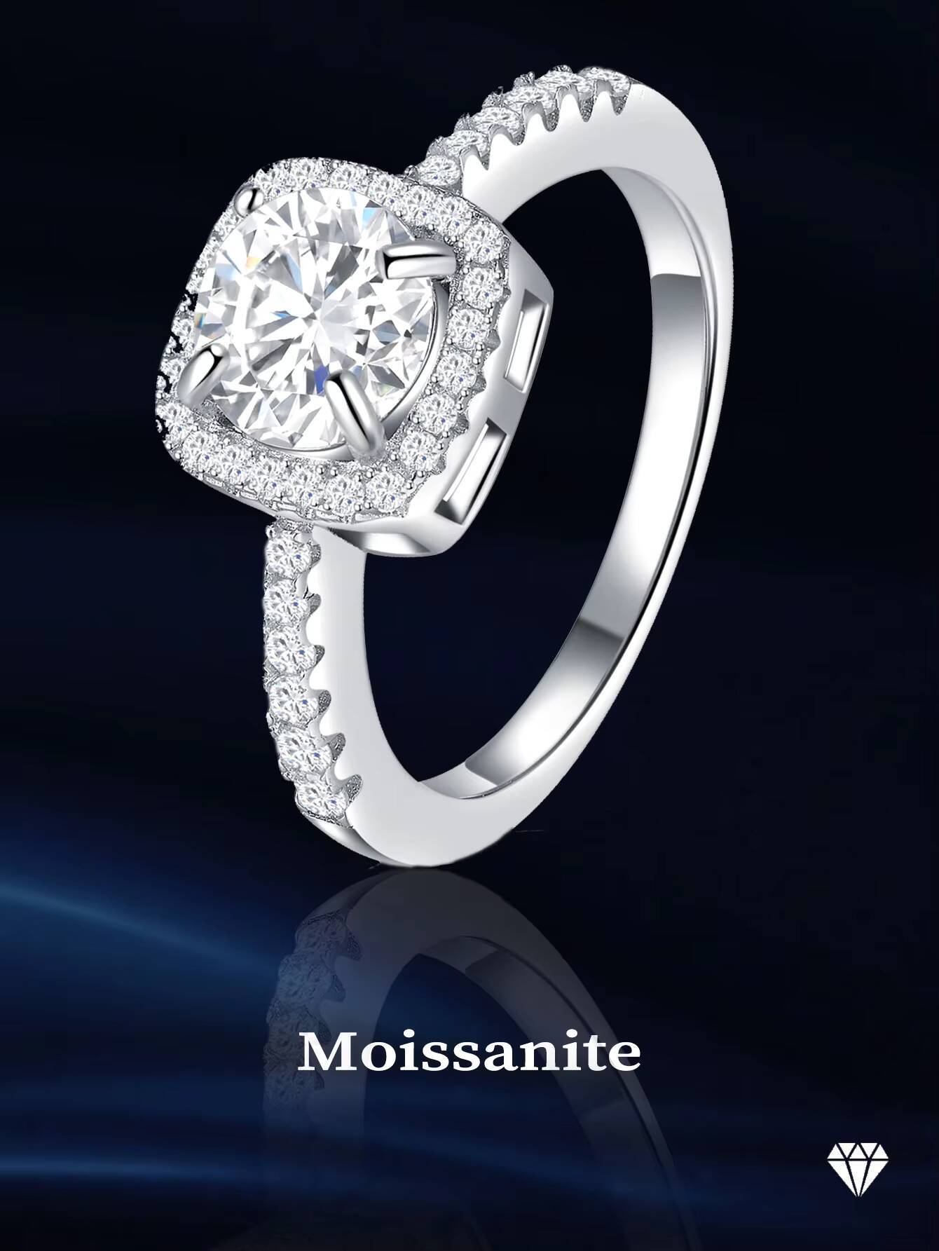 Aivenchy Hot Lab Grown Diamond Ladies Ring Fine Jewelry 925 Sterling Silver Rhodium Plated Women Luxury Moissanite Finger Ring