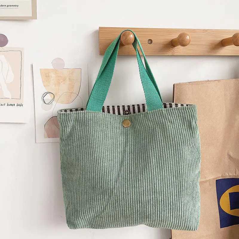 Simple Portable Women Storage Handbags Solid Color Corduroy Cosmetic Bag Female Travel Bento Shoulder BagsL251023