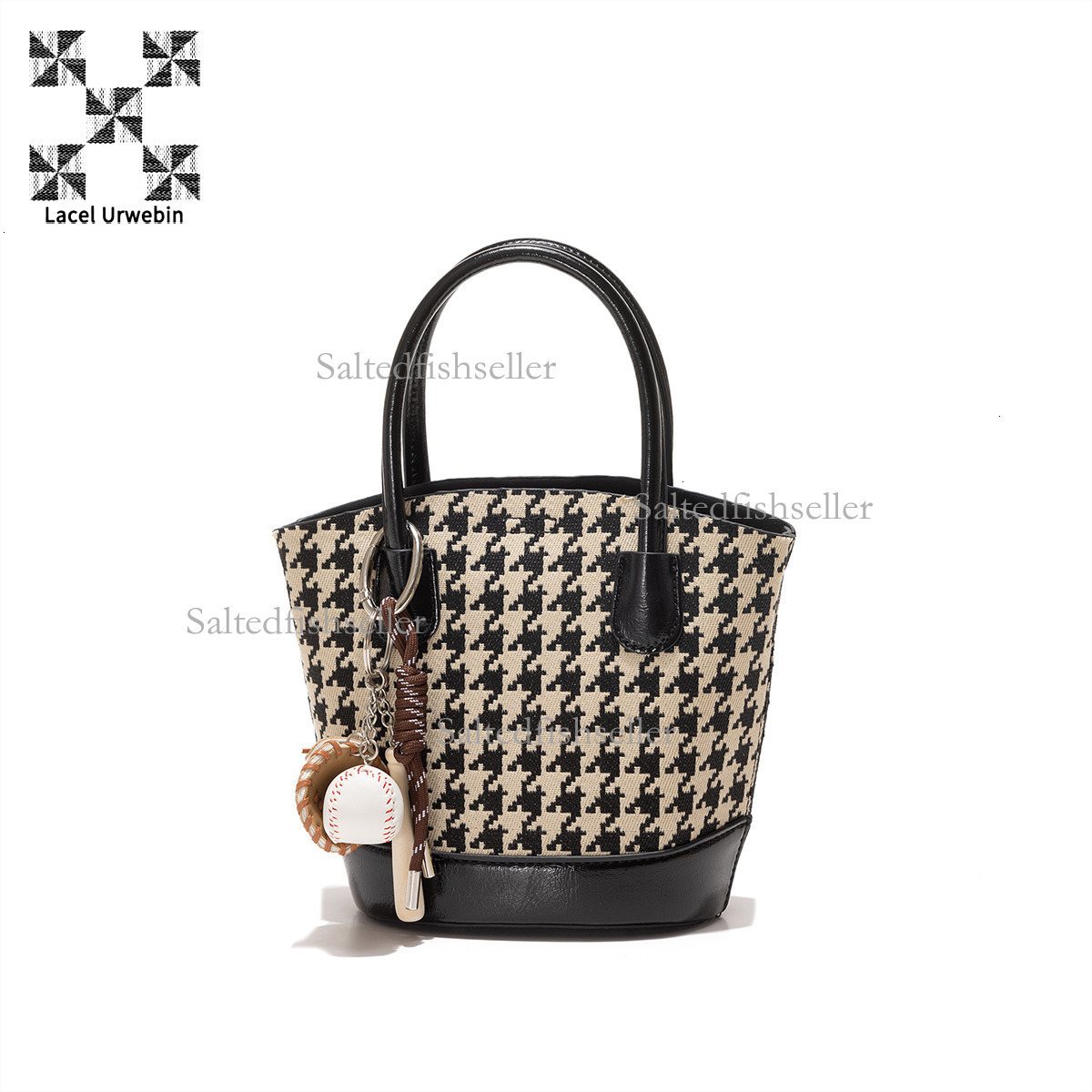 Lacel Urwebin High-end Designer Women's Bucket Bag Luxury Fashion Autumn And Winter New Jacquard Handbag Versatile Casual Commuting Shoulder Cros