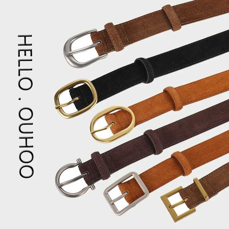 Fashion Suede Cowhide Womens Belts Genuine Leather 28cm Wide Belt Metal Buckle Women Belt Matched Dress Jeans Skinny GirdleXJ251023