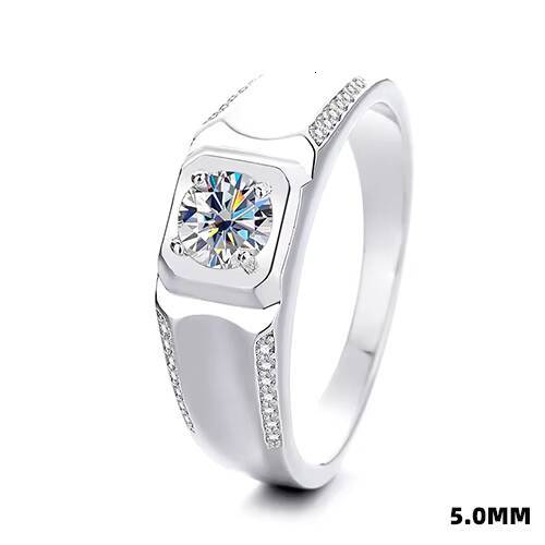Classic 925 Silver Ring with 03ct 05ct 1ct Moissanite Brilliant Cut White Diamond High Quality Hight VVS Moissanite Man Ring